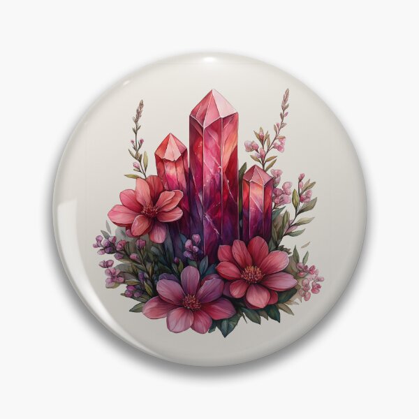 Item preview, Crystal Flower, Pink Gemstone Botanical Art designed and sold by dharanna.