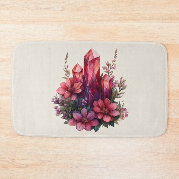 Item preview, Crystal Flower, Pink Gemstone Botanical Art designed and sold by dharanna.
