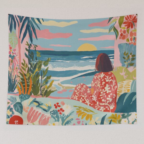 Item preview, Sunset Sanctuary Among Blooms designed and sold by Venon28.
