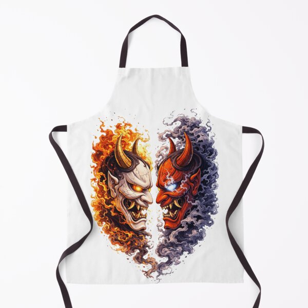 Item preview, Dual Oni Mask – Light and Dark Spirit designed and sold by RØNI AI.