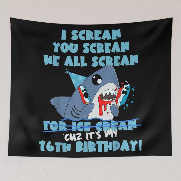 Item preview, Shark 16th Birthday Funny Beach Pool Party Summer Theme Men Women designed and sold by RichardXRichard.