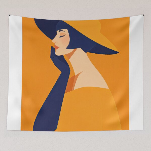Item preview, Modern Elegance – Orange & Navy designed and sold by ForeverPrintsOK.
