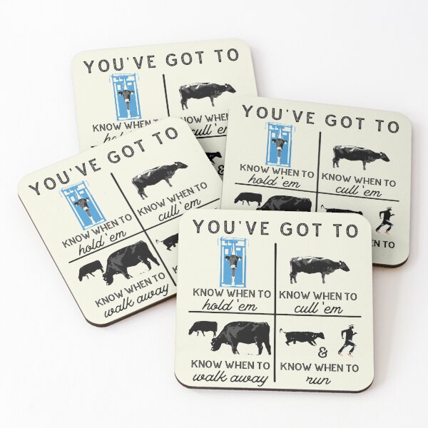 Item preview, Funny Rancher Know When to Hold Em Cow Vintage Cute Meme Quote designed and sold by Kovav.