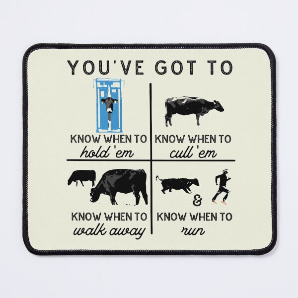 Item preview, Funny Rancher Know When to Hold Em Cow Vintage Cute Meme Quote designed and sold by Kovav.