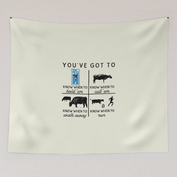 Item preview, Funny Rancher Know When to Hold Em Cow Vintage Cute Meme Quote designed and sold by Kovav.