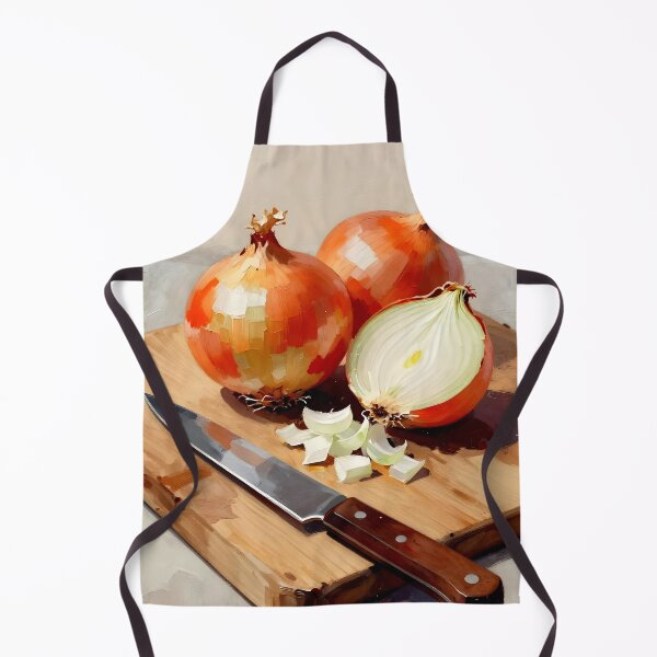 Item preview, Freshly Chopped Onions on a Board — Folk Art Kitchen Print designed and sold by Kelvin Hughes Design.