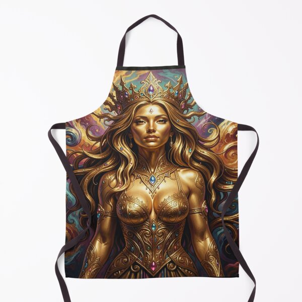 Item preview, Celestial Goddess Portrait with Ornamental Golden Armor and Cosmic Fantasy Energy designed and sold by FotoworldEdel.