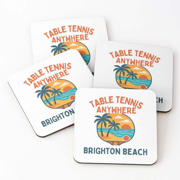 Item preview, Brighton Beach UK Table Tennis Anywhere Retro Sunset Ping Pong Gift T-Shirt designed and sold by OhMyPingCo.
