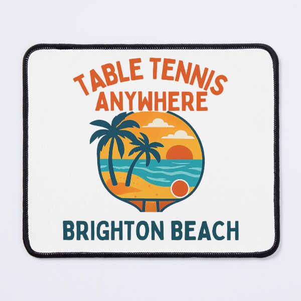 Item preview, Brighton Beach UK Table Tennis Anywhere Retro Sunset Ping Pong Gift T-Shirt designed and sold by OhMyPingCo.