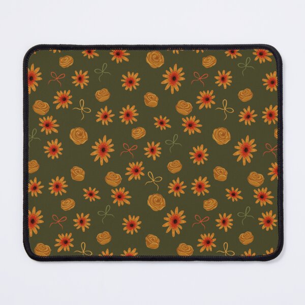 Item preview, Minimalist Floral Pattern Olive Green Background designed and sold by Eri Atelier.