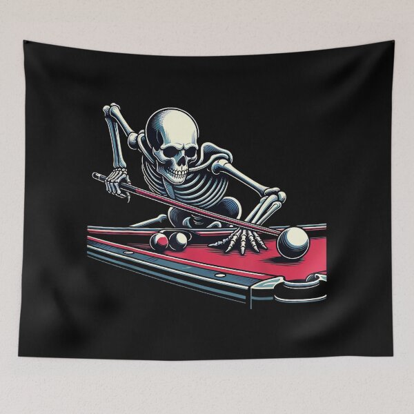 Item preview, Skeleton Playing Billiards Halloween Billiard Pool Snooker designed and sold by RichardXRichard.