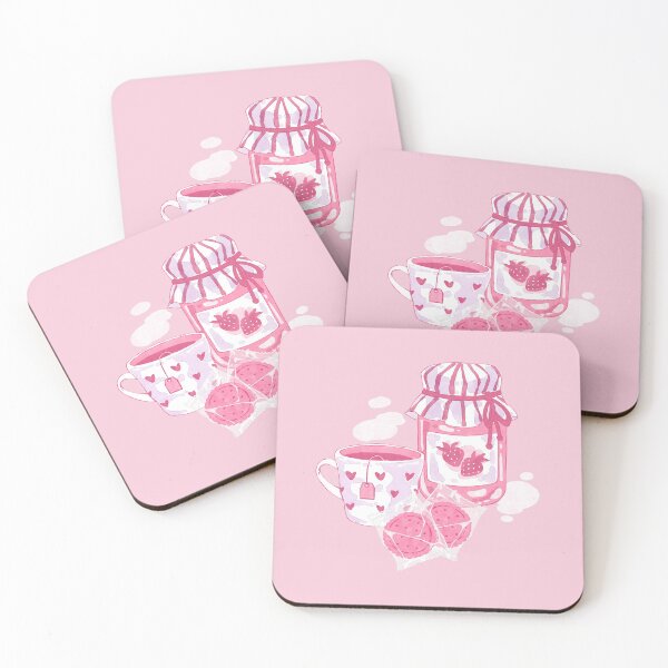 Item preview, Cute Tea And Cookies With Strawberry Jam Pink Aesthetic designed and sold by MinimalAnGo.