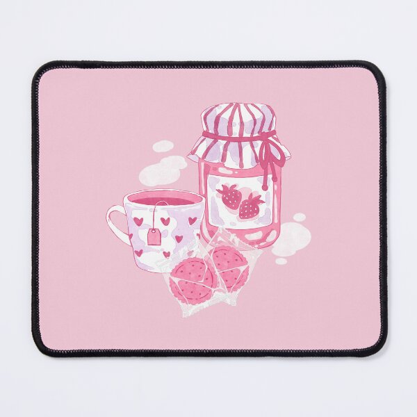 Item preview, Cute Tea And Cookies With Strawberry Jam Pink Aesthetic designed and sold by MinimalAnGo.