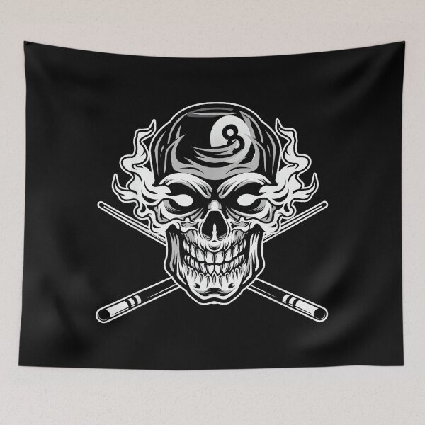 Item preview, Skull Billiards Snooker Billiard 8 Ball Player Cue Sports designed and sold by RichardXRichard.