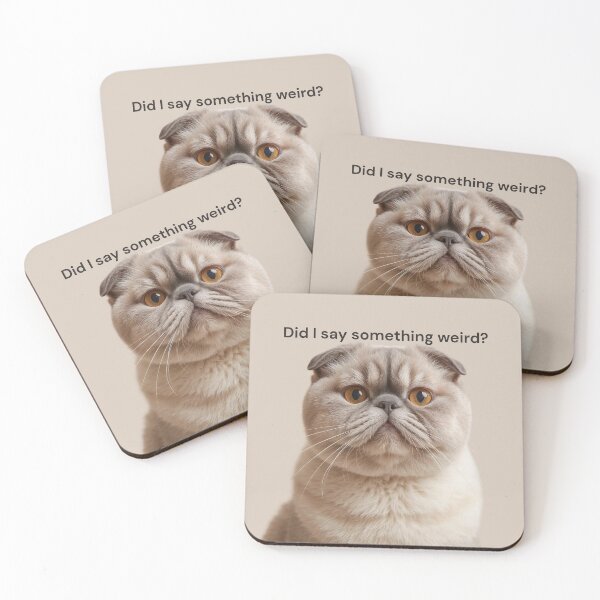 Item preview, Scottish Fold Cat Mind Signal Design – Did I Say Something Weird Overthinking Cat Meme Aesthetic designed and sold by ArtivaNest.