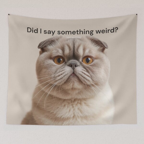 Item preview, Scottish Fold Cat Mind Signal Design – Did I Say Something Weird Overthinking Cat Meme Aesthetic designed and sold by ArtivaNest.