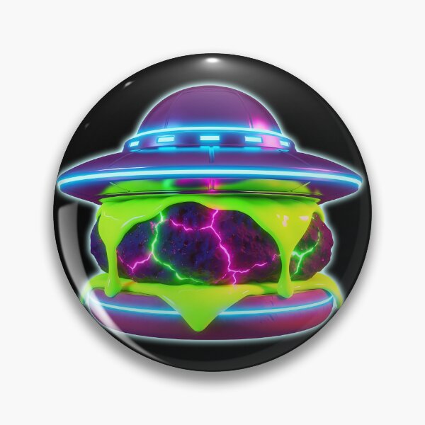 Item preview, Radioactive UFO Burger - Neon Alien Space Food Art designed and sold by powersunlight.
