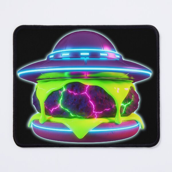 Item preview, Radioactive UFO Burger - Neon Alien Space Food Art designed and sold by powersunlight.