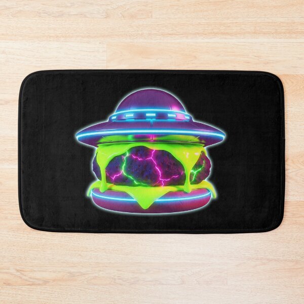 Item preview, Radioactive UFO Burger - Neon Alien Space Food Art designed and sold by powersunlight.
