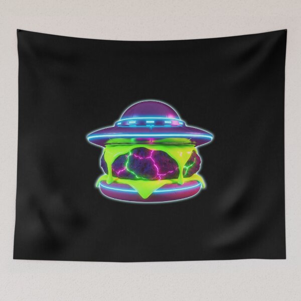 Item preview, Radioactive UFO Burger - Neon Alien Space Food Art designed and sold by powersunlight.