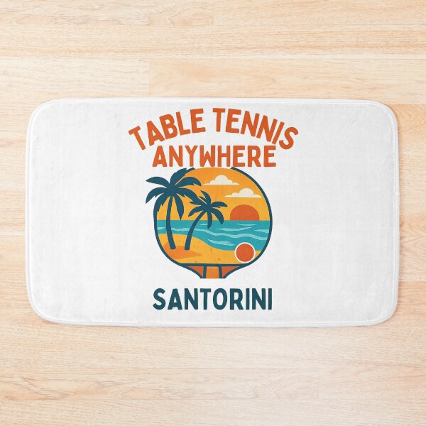 Item preview, Santorini Greece Table Tennis Anywhere Tropical Sunset Paddle Vacation T-Shirt designed and sold by OhMyPingCo.