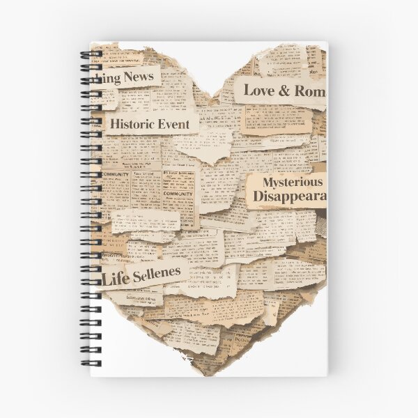 Item preview, Torn Newspaper Heart Shape Collage Vintage Text Fragments Love Symbol Mixed Media Art designed and sold by Dejbar.