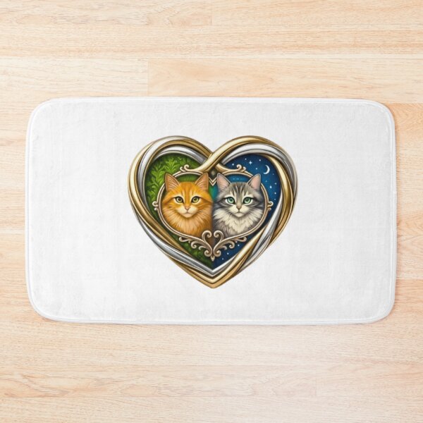 Item preview, Elegant Pet Portraits in Golden Heart Lockets - Sweet Cat Lovers Art designed and sold by Good Vibes .