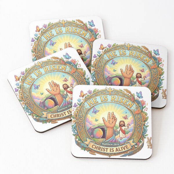 Item preview, Cute "He Is Risen" Easter Crest Matthew 28:6 Christ Is Alive designed and sold by Wear Sculpt.