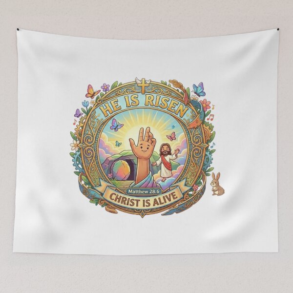 Item preview, Cute "He Is Risen" Easter Crest Matthew 28:6 Christ Is Alive designed and sold by Wear Sculpt.