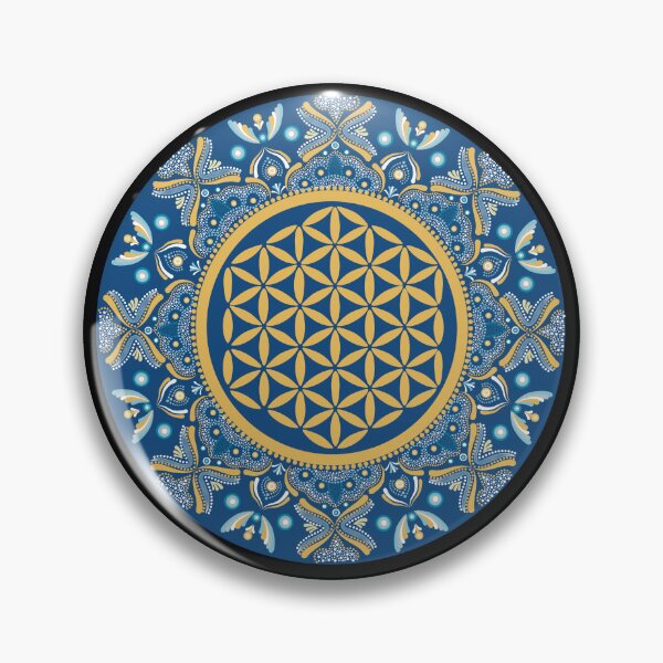 Item preview, Flower of Life - Turquoise & Gold designed and sold by The Dotted Brush.