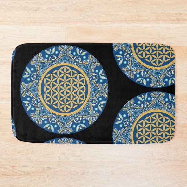 Item preview, Flower of Life - Turquoise & Gold designed and sold by The Dotted Brush.