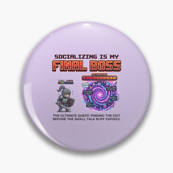 Item preview, Introvert Socializing Is My Final Boss Funny Gamer Pixel Art designed and sold by Quiet Mode Studio.