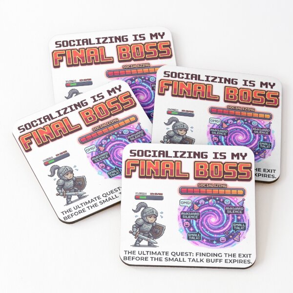 Item preview, Introvert Socializing Is My Final Boss Funny Gamer Pixel Art designed and sold by Quiet Mode Studio.