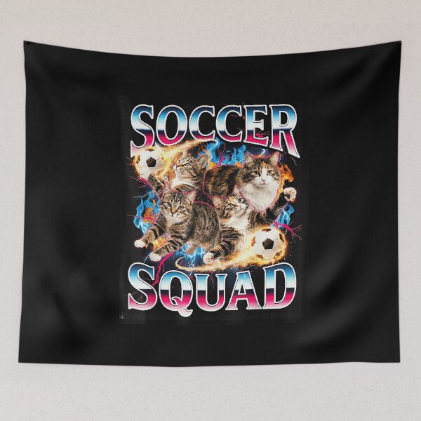 Item preview, Soccer Squad Funny Cat Meme Retro 90s Bootleg Graphic Tabby designed and sold by PaulTSchafer.