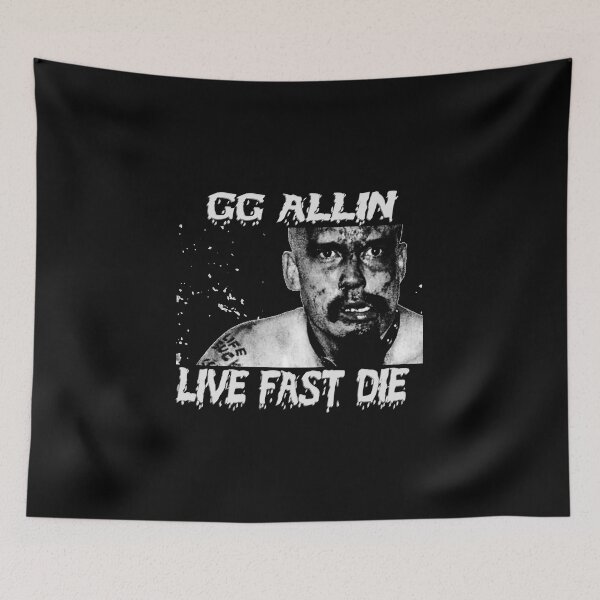 Item preview, GG ALLIN - LIVE FAST DIE (for DARK background colors only) designed and sold by skeletons-lair.