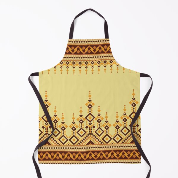 Item preview, Thai Traditional Geometric Border Pattern in Warm Gold Tones designed and sold by PowerAntShop.