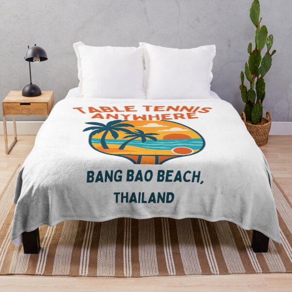 Item preview, Bang Bao Beach Thailand Table Tennis Anywhere Retro Sunset Paddle T-Shirt designed and sold by OhMyPingCo.