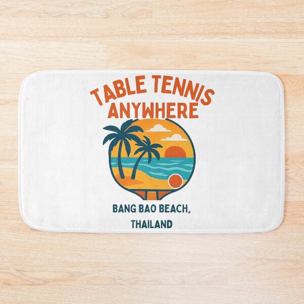 Item preview, Bang Bao Beach Thailand Table Tennis Anywhere Retro Sunset Paddle T-Shirt designed and sold by OhMyPingCo.