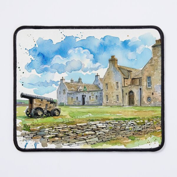 Item preview, Watercolour illustration of Skaill House, Orkney, Scotland designed and sold by davidelder.