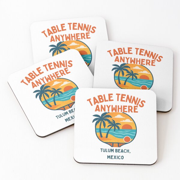 Item preview, Tulum Beach Mexico Table Tennis Anywhere Tropical Sunset Paddle T-Shirt designed and sold by OhMyPingCo.
