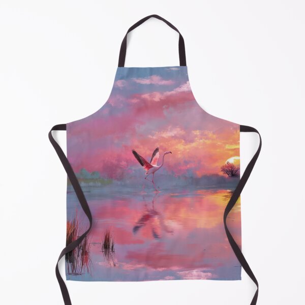 Item preview, A Flamingo lifting into the air over shallow wetlands, Birds in Motion designed and sold by CDC40.