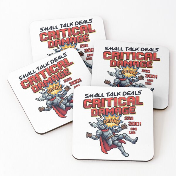 Item preview, Small Talk Deals Critical Damage Funny Introvert Gamer Design designed and sold by Quiet Mode Studio.