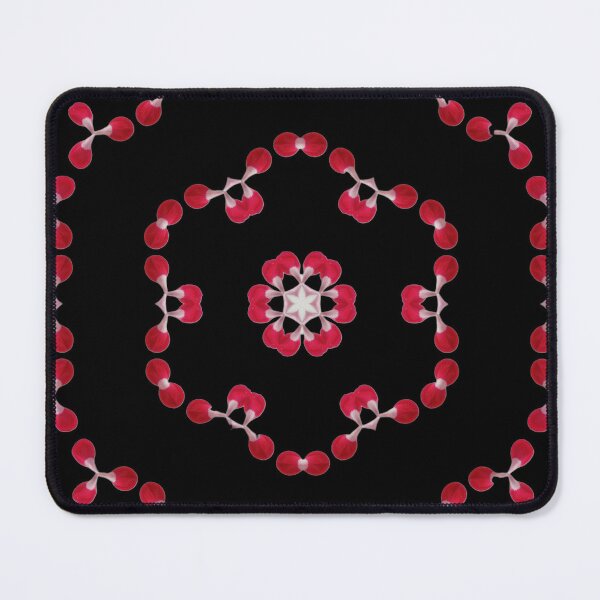 Item preview, Red Floral Kaleidoscope – Symmetrical Botanical Pattern designed and sold by SilentBloomLab.