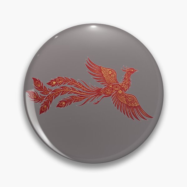 Item preview, Golden and Red Chinese Phoenix (Fenghuang) Art designed and sold by SlawOnly.