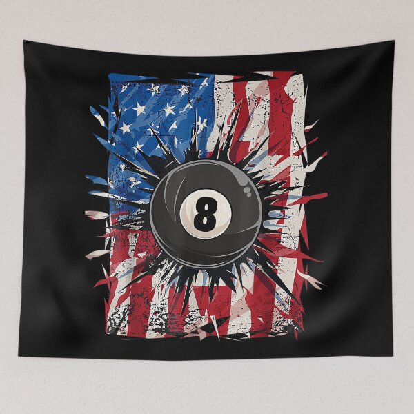 Item preview, Pool Snooker Billiards Player 8 Ball USA American Flag designed and sold by RichardXRichard.