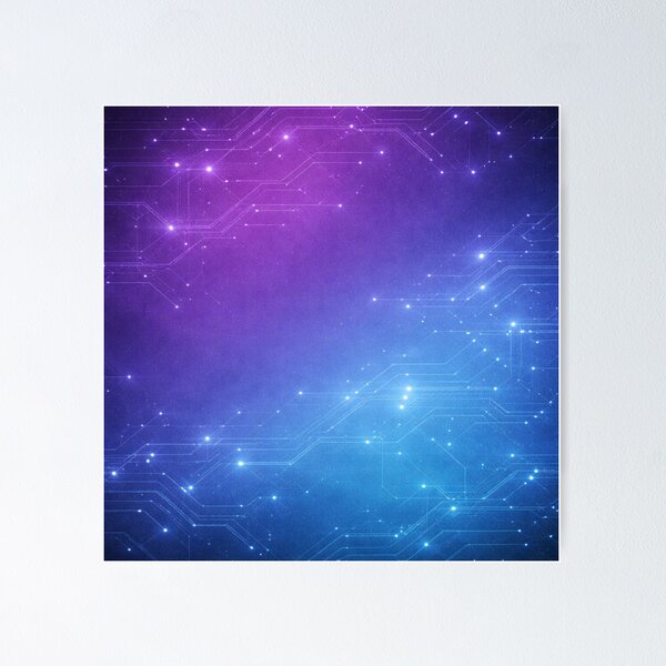 Item preview, Purple Blue Tech Gradient Circuit Background designed and sold by QuantumOasis.