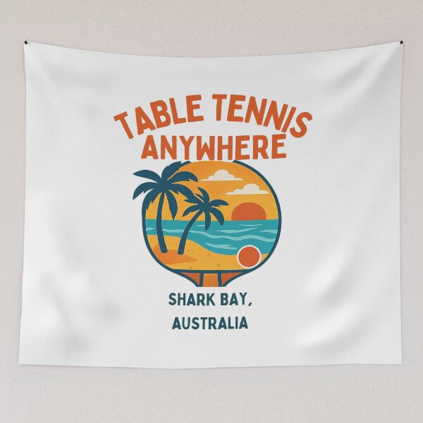 Item preview, Shark Bay Australia Fun Table Tennis Anywhere Tropical Sunset Paddle T-Shirt designed and sold by OhMyPingCo.