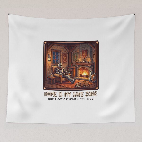 Item preview, Home Is My Safe Zone Introvert Cozy Pixel Art Design designed and sold by Quiet Mode Studio.