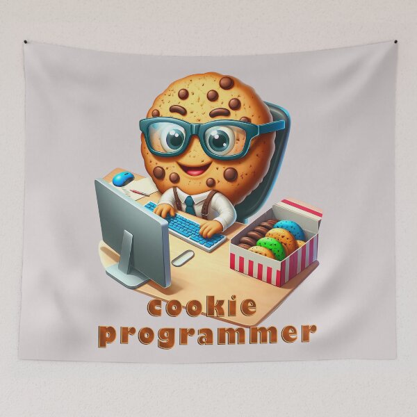 Item preview,  Funny Cereal Cookie Character: Digital Desk Geek designed and sold by Art-Arcade6.
