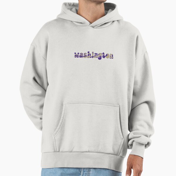 University of Washington groovy retro school pride font Premium Oversized Hoodie